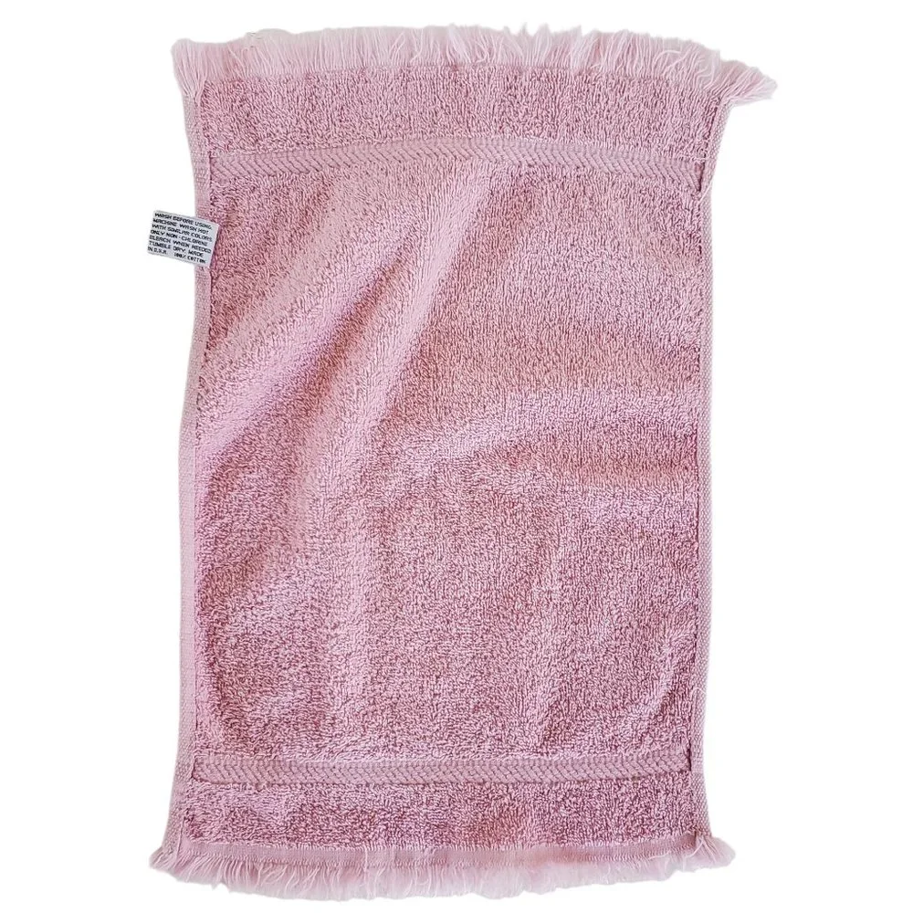 Vintage Fringed Guest Towels Yellow & Pink Sears Cannon Mills 10.25